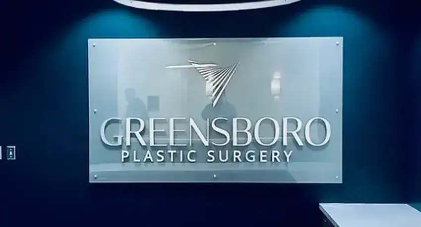 lighted indoor lobby sign