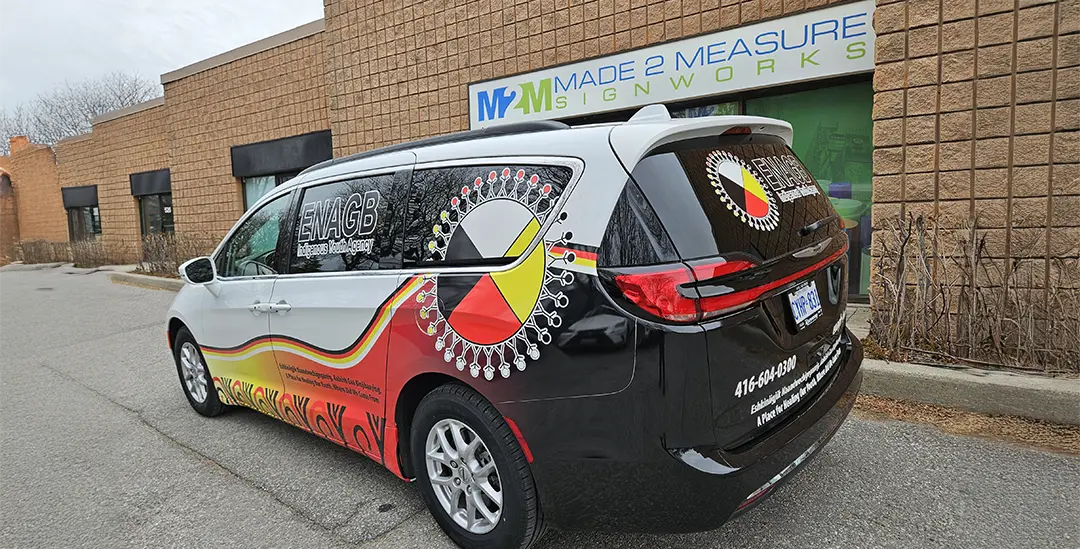 company vehicle wrapped with vinyl by M2M Sign Works